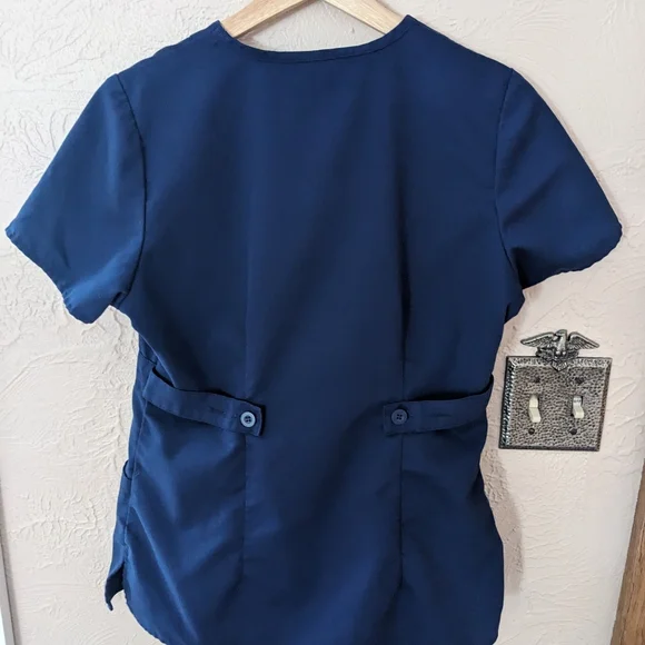 Grey's Anatomy Navy Scrub Top Small - Picture 2 of 3